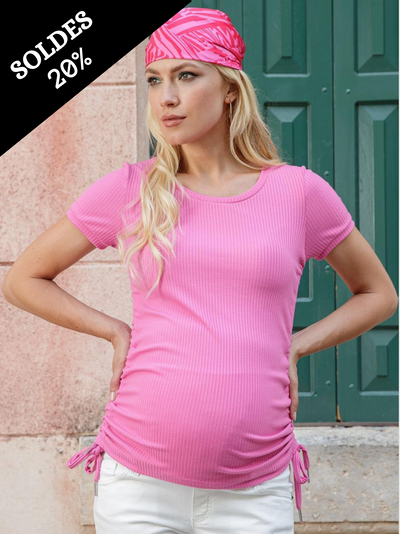 T-shirt côtelé de grossesse Giulia Rose Barbie