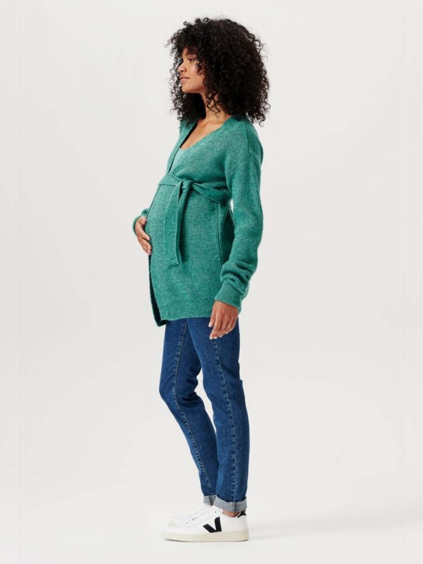 Green warm maternity vest