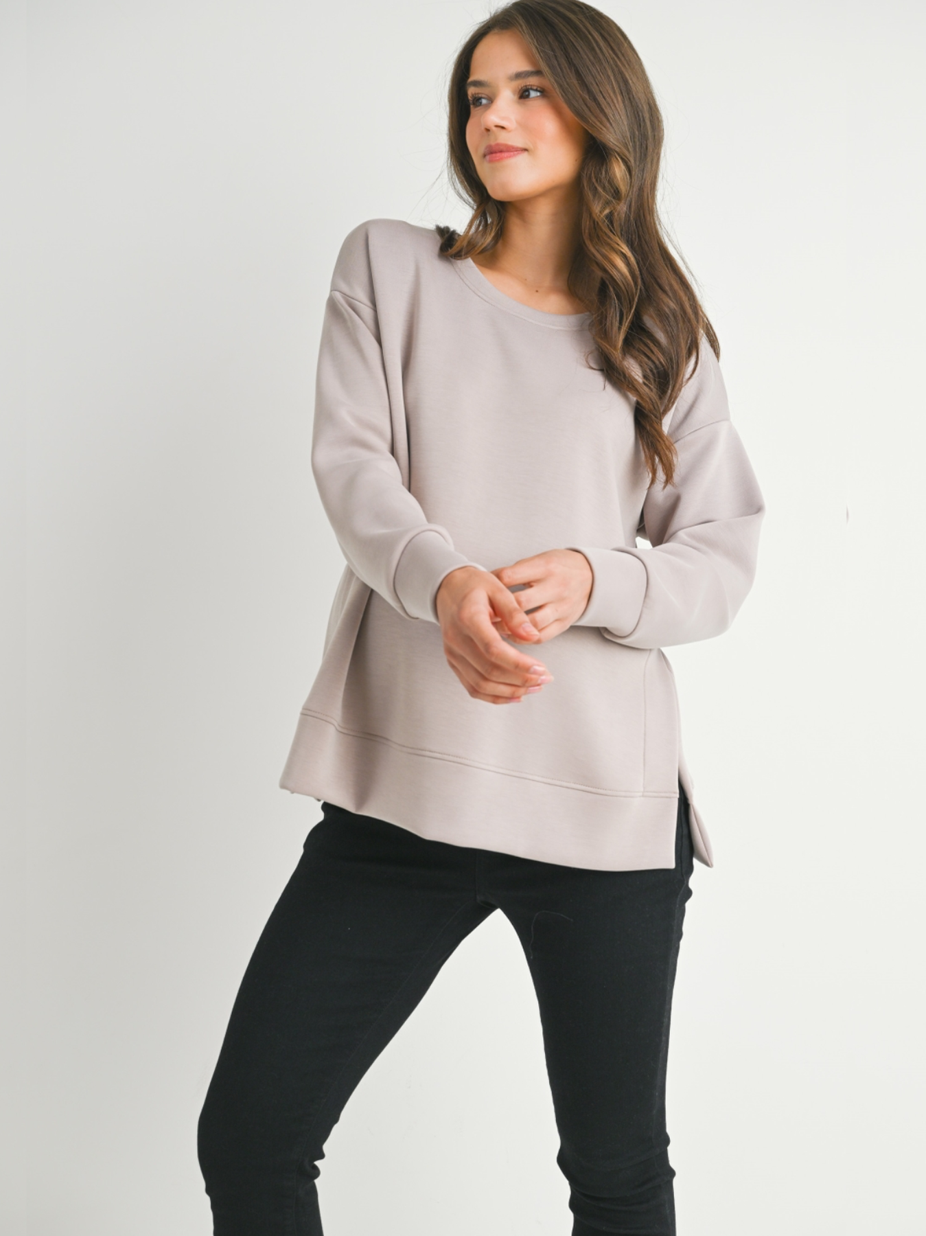 Moka Side Slit Knit Sweatshirt