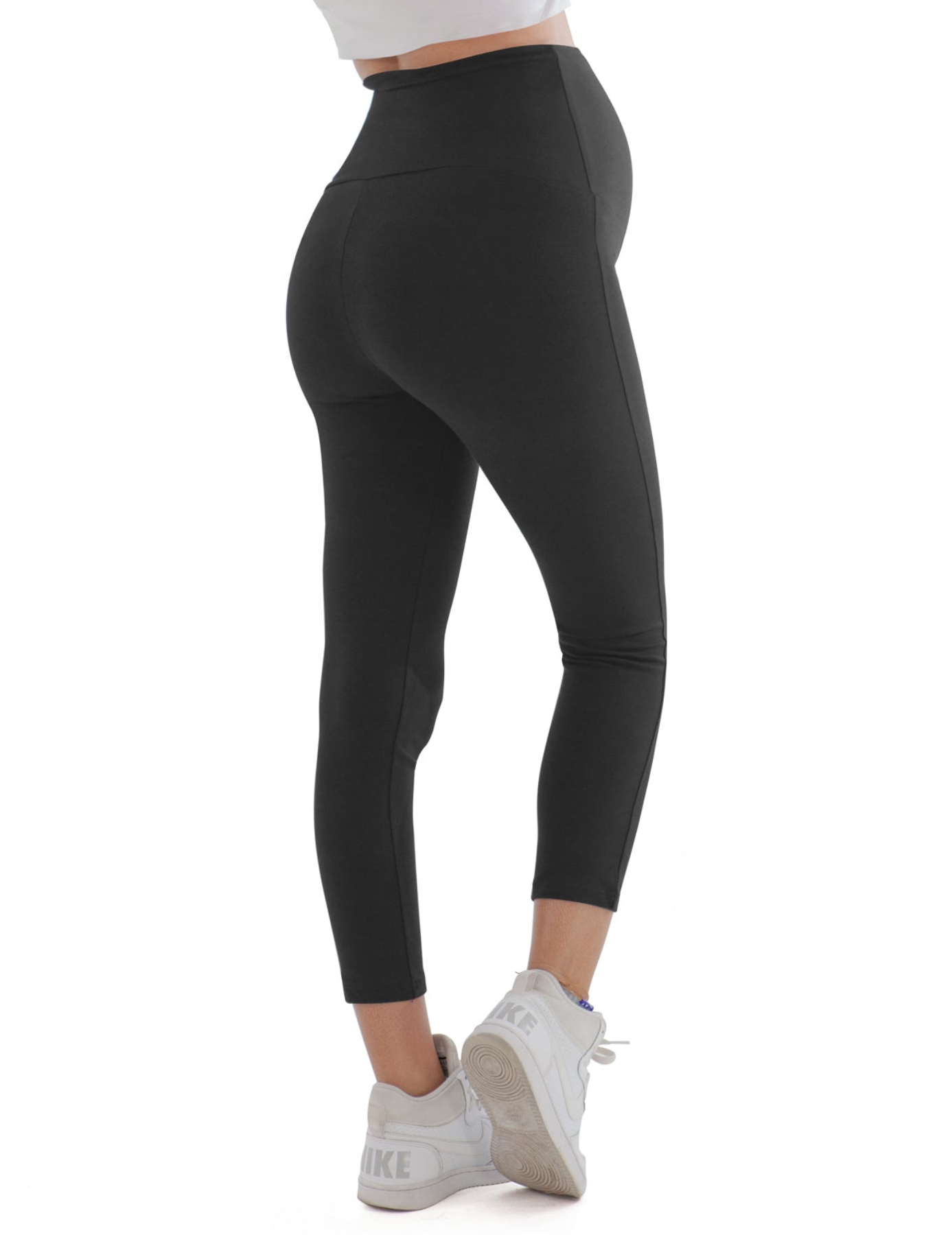 Legging de grossesse en coton respirant 7/8 Noir