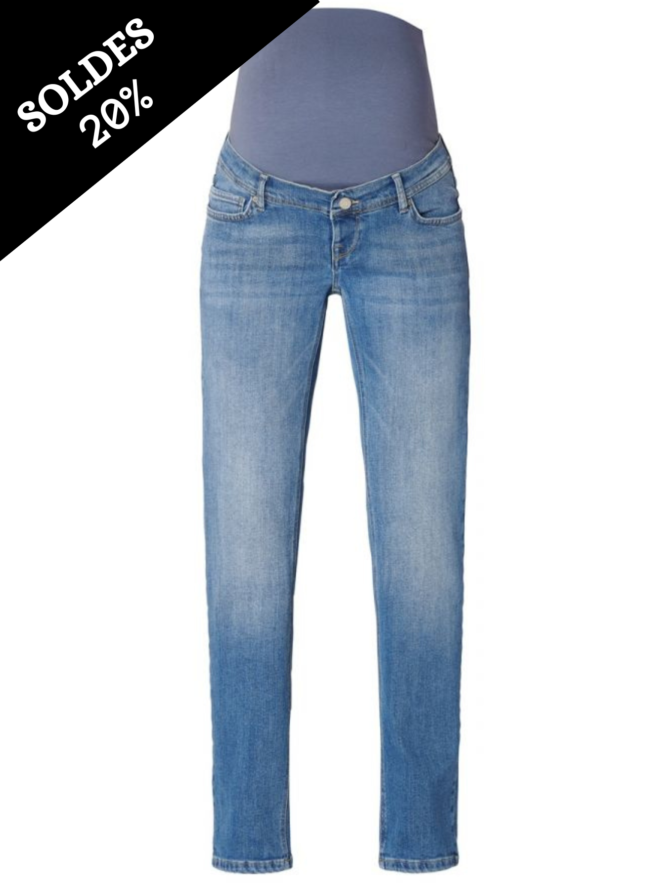 Jeans de grossesse droit vintage bleu