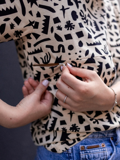 T-shirt à motifs géométriques d’allaitement