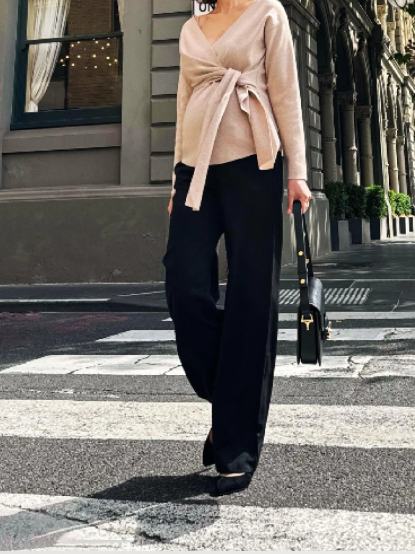 Pantalon de grossesse ample Boho chic Noir