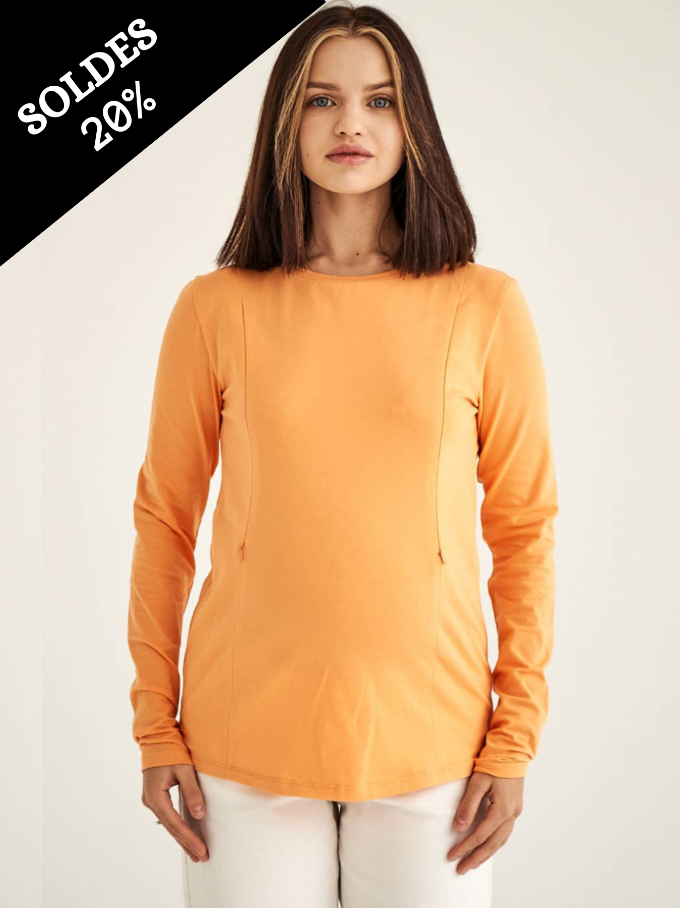 Licht oranje katoenen blouse