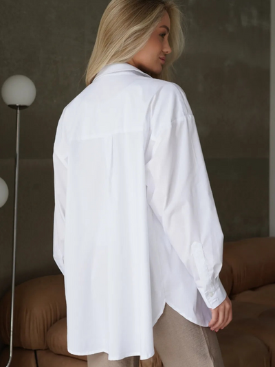 Chemisier oversize de maternité en coton Blanc