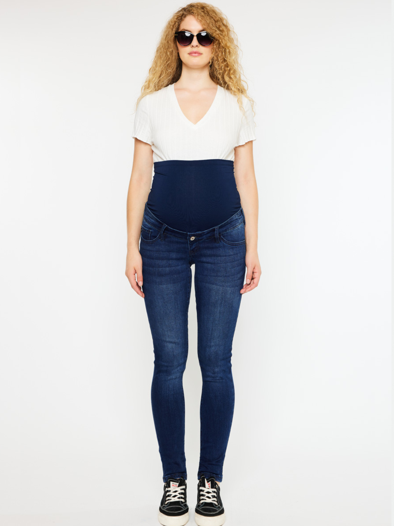 Jeans de grossesse en denim foncé