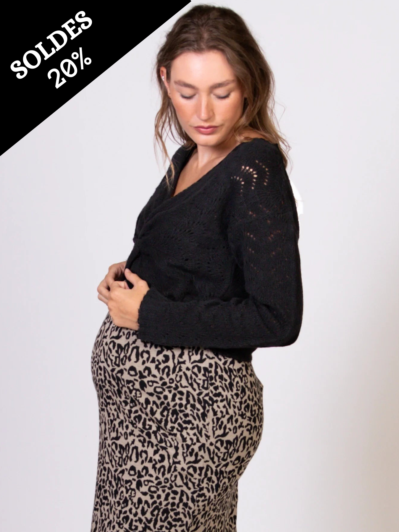 Cardigan de grossesse Wrap Noir