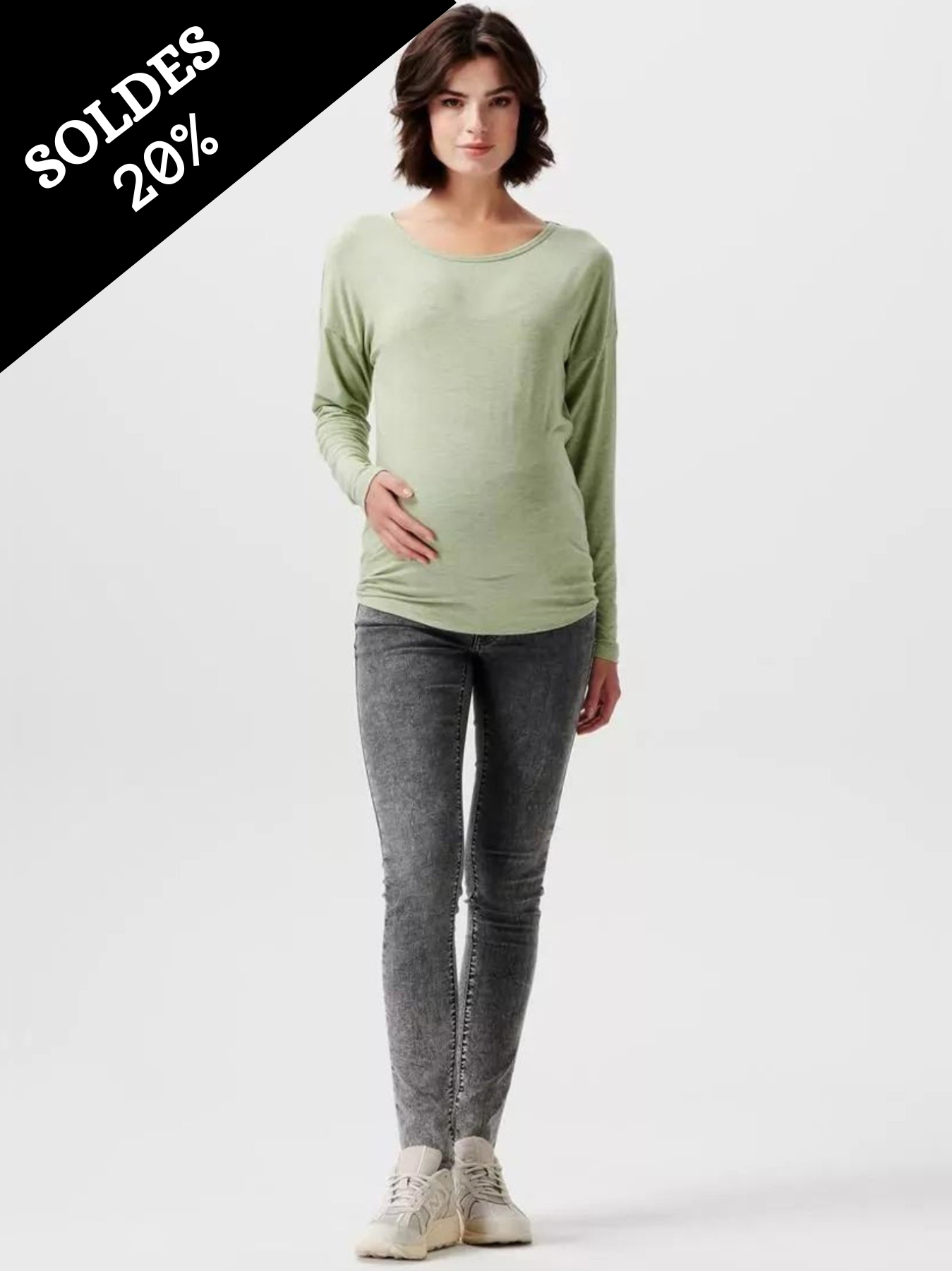 Blouse de grossesse douce vert eau