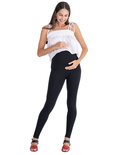 Legging de grossesse 4 saisons en coton Noir