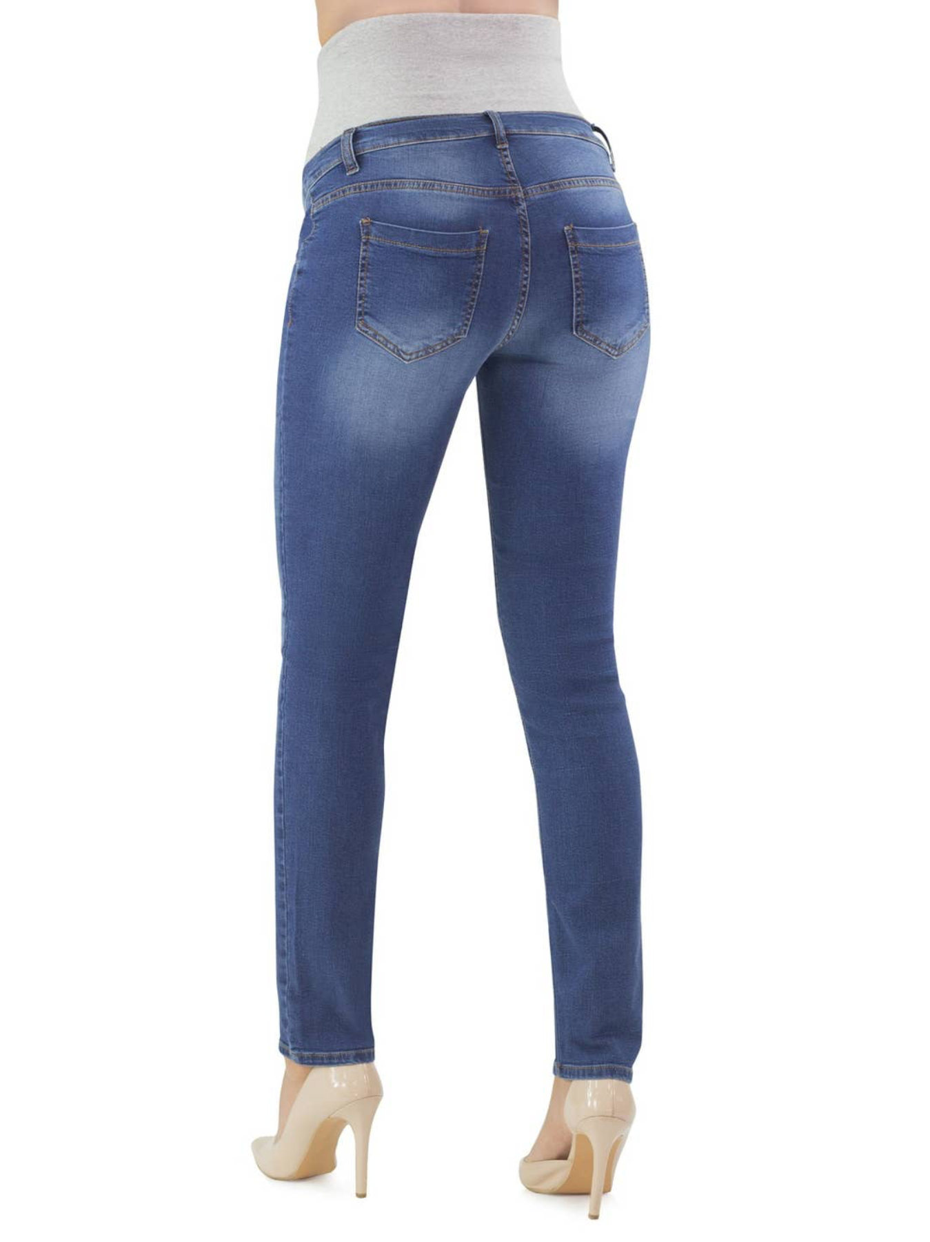 Light blue slim maternity jeans