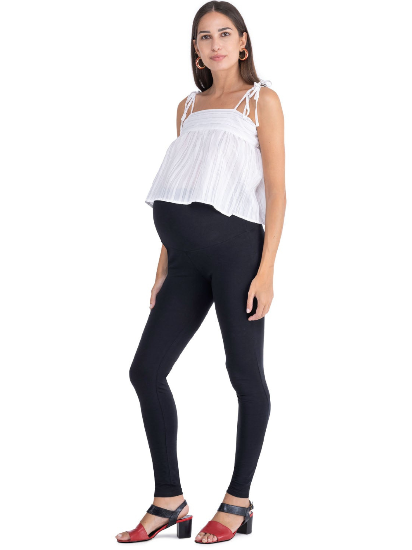 Legging de grossesse 4 saisons en coton Noir