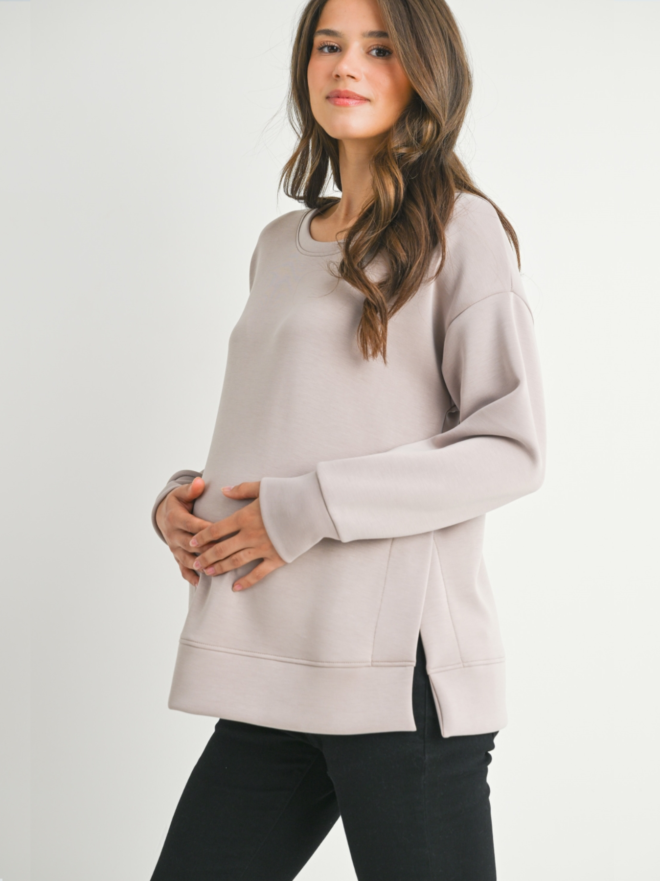 Moka Side Slit Knit Sweatshirt