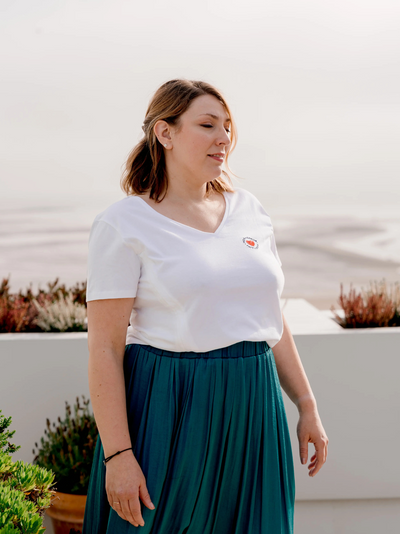 T-shirt allaitement blanc ‘mon cœur fait boob’